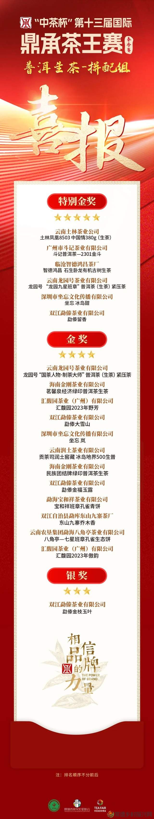 君和榜上有名 中茶杯第十三届鼎承茶王赛·春季赛成绩新鲜出炉!(图8) 君和榜上有名 中茶杯第十三届鼎承茶王赛·春季赛成绩新鲜出炉!(图8)